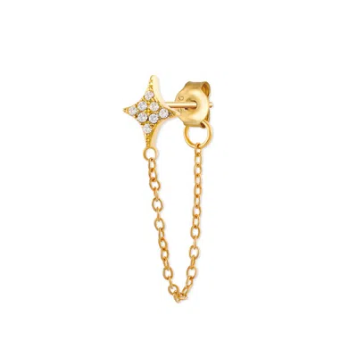 Gold Trip Women's Crystal Star Chain Single Earring In Gold