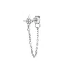 Gold Trip Women's Crystal Star Chain Single Earring In Silver In Metallic