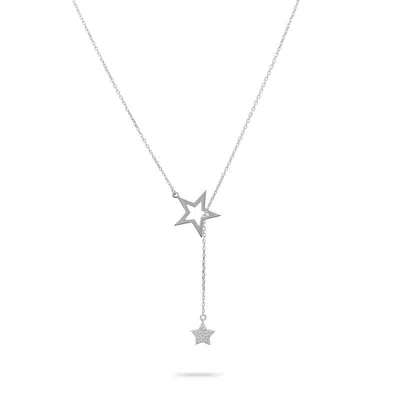 Gold Trip Women's Double Star Lariat Necklace In Silver In Metallic
