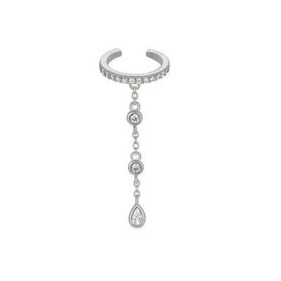 Gold Trip Women's Drop Ear Cuff In Silver In Metallic