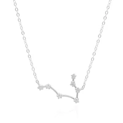 Gold Trip Women's Gemini Zodiac Constellation Necklace In Silver