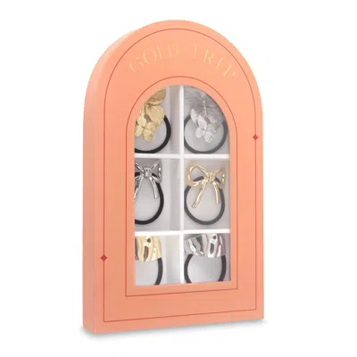 Gold Trip Women's Gold / Black Hair Tie Gift Set In Gold In Multi