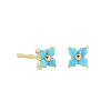 Gold Trip Women's Gold / Blue Blue Crystal Flower Studs In Gold In Gold