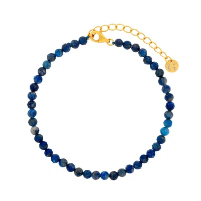Gold Trip Women's Gold / Blue Blue Lapis Beaded Bracelet In Gold