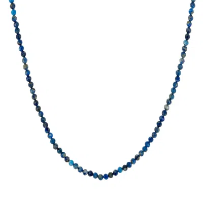 Gold Trip Women's Gold / Blue Blue Lapis Beaded Necklace In Gold In Burgundy