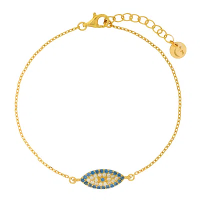 Gold Trip Women's Gold / Blue Blue Lucky Evil Eye Bracelet In Gold