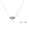 Gold Trip Women's Gold / Blue Blue Lucky Evil Eye Necklace & Earrings Set In Gold