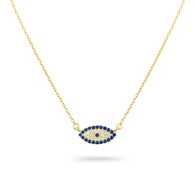 GOLD TRIP WOMEN'S GOLD / BLUE BLUE LUCKY EVIL EYE NECKLACE IN GOLD