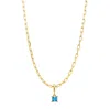 Gold Trip Women's Gold / Blue March Birthstone Necklace In Gold In Gold