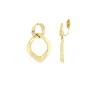Gold Trip Women's Gold Double Oval Hoop Drop Clip On Earrings In Gold