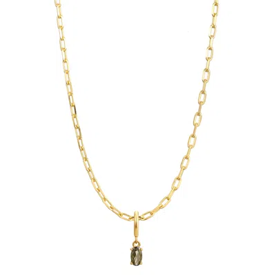 Gold Trip Women's Gold / Green August Birthstone Necklace In Gold