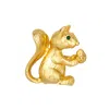 Gold Trip Women's Gold / Green Vintage Gold Squirrel Brooch