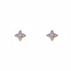 Gold Trip Women's Gold / Pink / Purple Amethyst Crystal Flower Studs In Gold