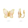 Gold Trip Women's Gold / Pink / Purple Pink Crystal Butterfly Clip On Earrings