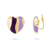 Gold Trip Women's Gold / Pink / Purple Purple Heart Clip On Earrings In Gold