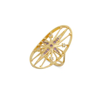 Gold Trip Women's Gold / Pink / Purple Supernova Ring In Gold