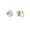 Gold Trip Women's Gold / Pink / Purple Tiny Rose Clip On Earrings In Gold