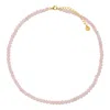 Gold Trip Women's Gold / Pink Rose Quartz Beaded Necklace In Gold In Gold