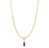 Gold Trip Women's Gold / Red July Birthstone Necklace In Gold In Gold
