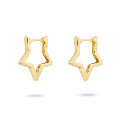 Gold Trip Women's Gold / Silver Hollow Star Hoops In Gold In Multi
