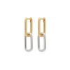 Gold Trip Women's Gold / Silver Two Tone Convertible Oval Hoop Earrings