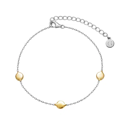 Gold Trip Women's Gold / Silver Two Tone Gold Disc Charm Bracelet