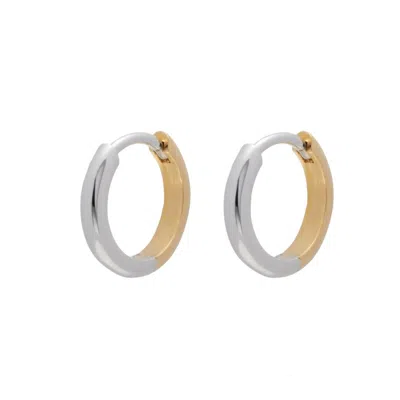 Gold Trip Women's Gold / Silver Two Tone Huggie Hoops In Multi