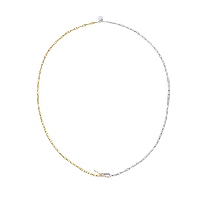 Gold Trip Women's Gold / Silver Two Tone Paperclip Toggle Necklace In Multi