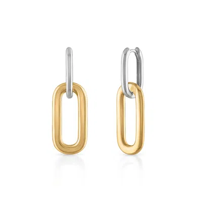 Gold Trip Women's Gold / Silver Two Tone U Hoop Convertible Earrings In Neutral
