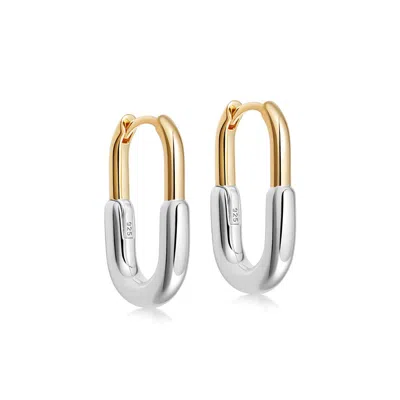 Gold Trip Women's Gold / Silver Two Tone U Hoops In Multi