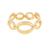 Gold Trip Women's Gold Vintage Brushed Oval Link Bracelet