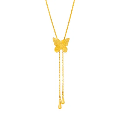 Gold Trip Women's Gold Vintage Butterfly Lariat Necklace
