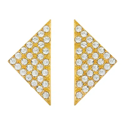 Gold Trip Women's Gold Vintage Jewel Triangle Clip On Earrings