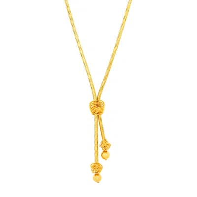 Gold Trip Women's Gold Vintage Knot Lariat Necklace