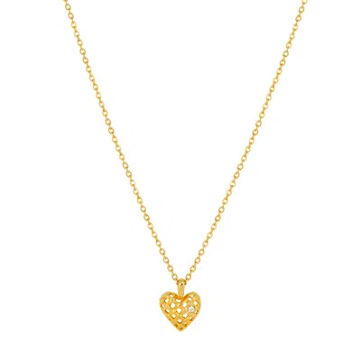 Gold Trip Women's Gold Vintage Lattice Heart Pendant