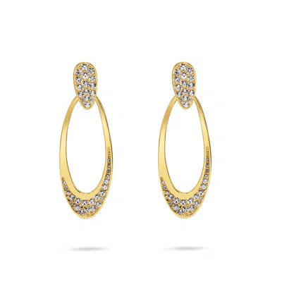 Gold Trip Women's Gold Vintage Oval Drop Clip-on Earrings