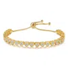 Gold Trip Women's Gold / White Crystal Heart Slider Bracelet In Gold