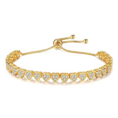 Gold Trip Women's Gold / White Crystal Heart Slider Bracelet In Gold
