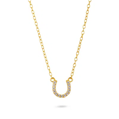 Gold Trip Women's Gold / White Horseshoe Necklace In Gold