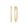 Gold Trip Women's Gold / White Large Nude Enamel Hoop Earrings In Gold In Gold