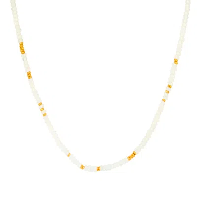 Gold Trip Women's Gold / White Moonstone Beaded Necklace In Gold In Neutral