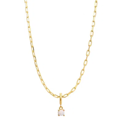 Gold Trip Women's Gold / White October Birthstone Necklace In Gold