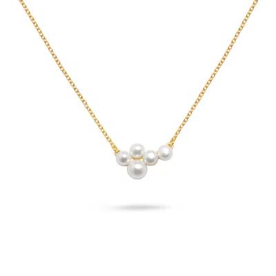 Gold Trip Women's Gold / White Pearl Cluster Necklace In Gold