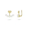 Gold Trip Women's Gold / White Pearl Ear Jacket Clip On Earrings In Gold