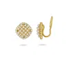 Gold Trip Women's Gold / White Pearl Square Clip On Earrings In Gold