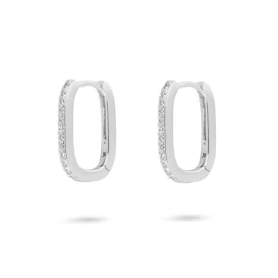 Gold Trip Women's Gold / White / Silver Everyday Crystal U Hoop Earrings In Silver In Multi