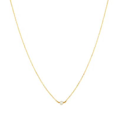 Gold Trip Women's Gold / White Single Pearl Necklace In Gold