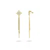 Gold Trip Women's Gold / White Sparkle Star Drop Clip On Earrings In Gold