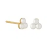 Gold Trip Women's Gold / White Treble Pearl Earrings In Gold In Metallic