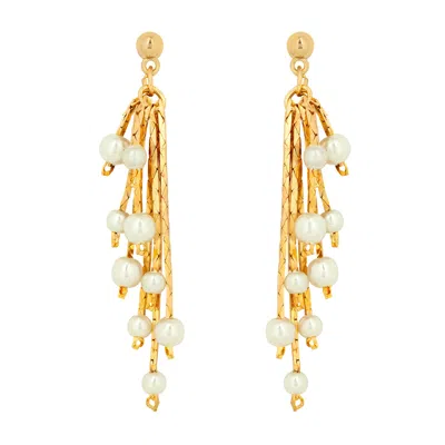 Gold Trip Women's Gold / White Vintage Pearl Drop Earrings